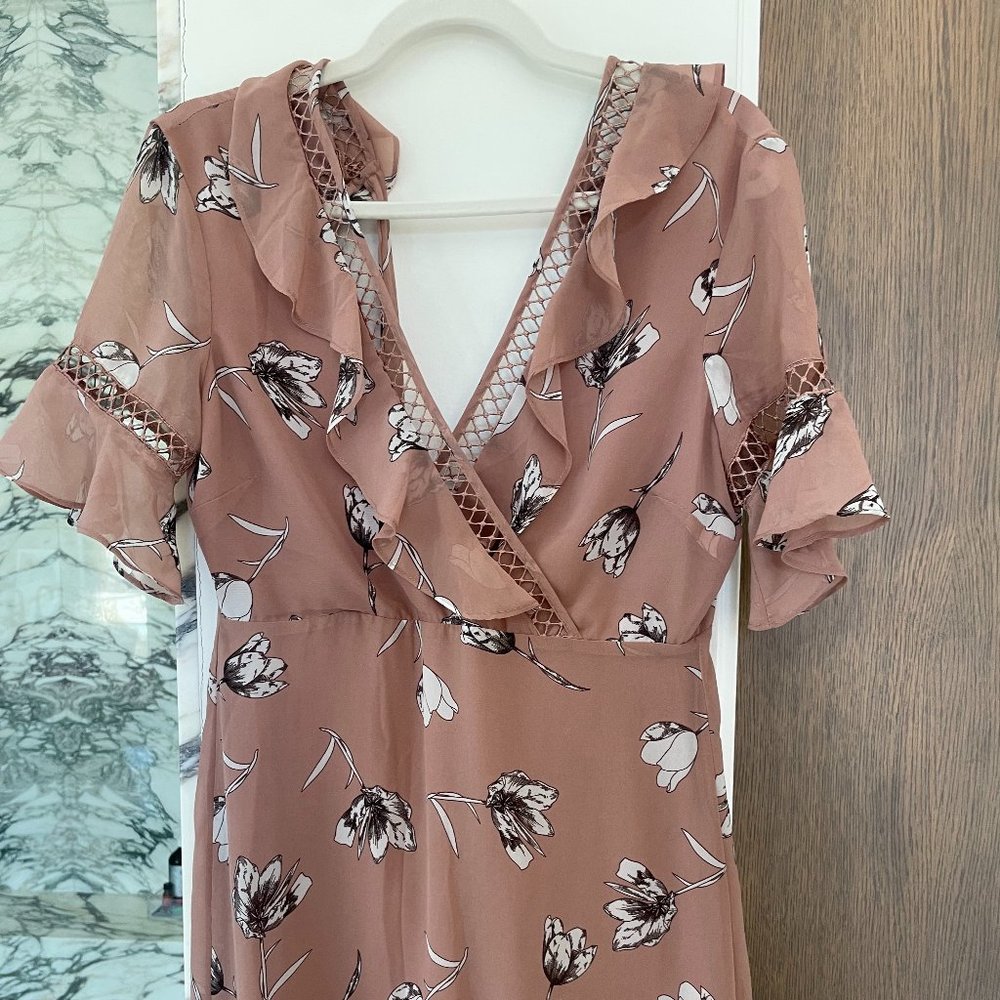 NWT Bardot Ruffle Pink/Nude Mini Dress Size US 6/S